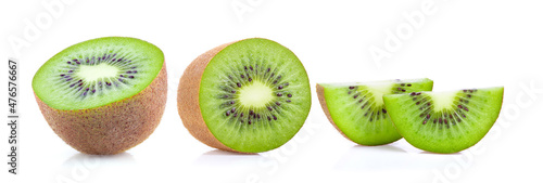 slice kiwi fruit isolated on white