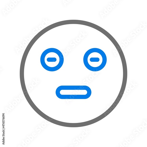 Surprised Line Blue Vector Icon Design