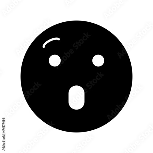 Amazed Glyph Vector Icon Design