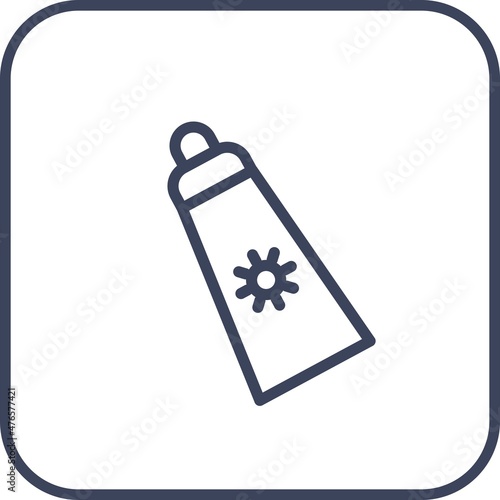 Sun Ointment  Line Round Corner Vector Icon Design