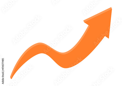 Curved arrow that goes up and gets bigger