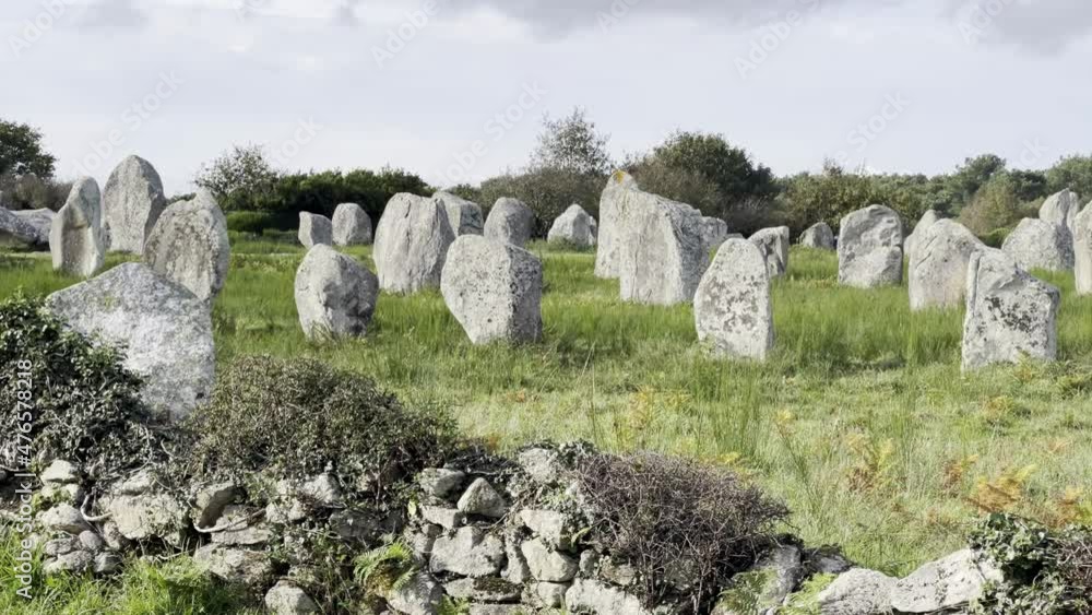 Fast panning shot on the Carnac Stones menhirs (Brittany, France) Fast panning shot on the Carnac Stones menhirs (Brittany, France)