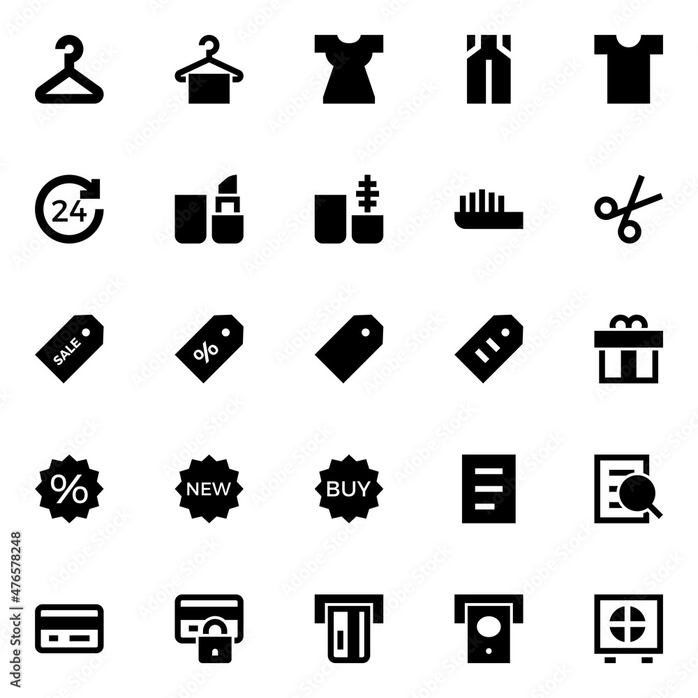 Glyph icons for user interface. Glyph icons for user interface.