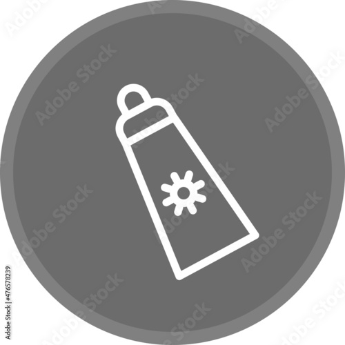 Sun Ointment  Line Circle Grey Vector Icon Design