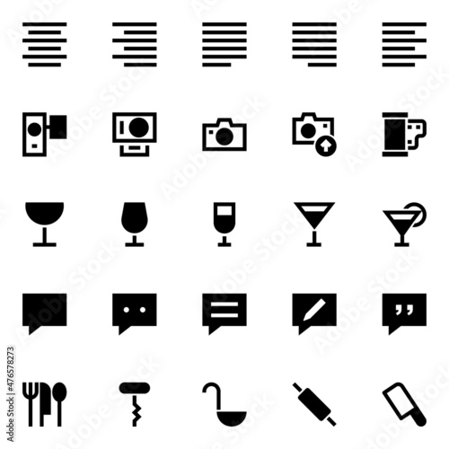 Glyph icons for user interface.