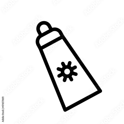 Sun Ointment  Line Vector Icon Design
