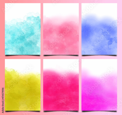 Vector banner abstract paints shapes collection isolated on white background. Hand drawn abstract color paint brush strokes set. Watercolor elements for banner, template, flyer, brochure  © Creative Design