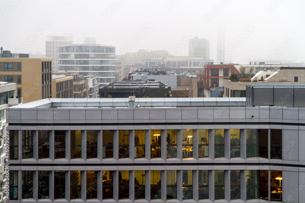 Panoramica, panoramic, vista, view en la ciudad de Hamburgo o Hamburg en el pais de Alemania o Germany