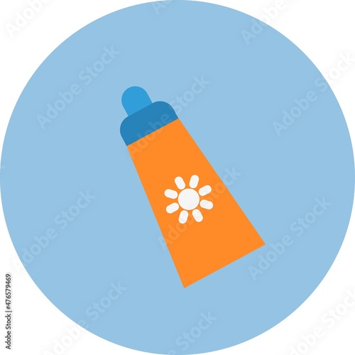 Sun Ointment  Flat Circle Vector Icon Design