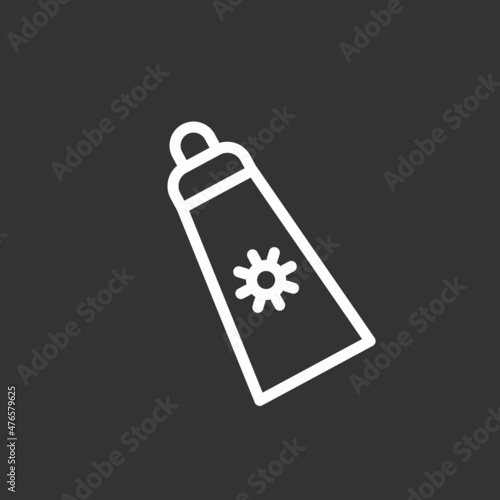 Sun Ointment  Line Inverted Vector Icon Design