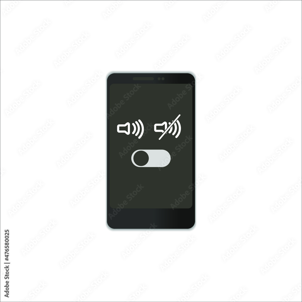 phone in mode with sound and without sound, icon vector illustration symbol phone in mode with sound and without sound, icon vector illustration symbol