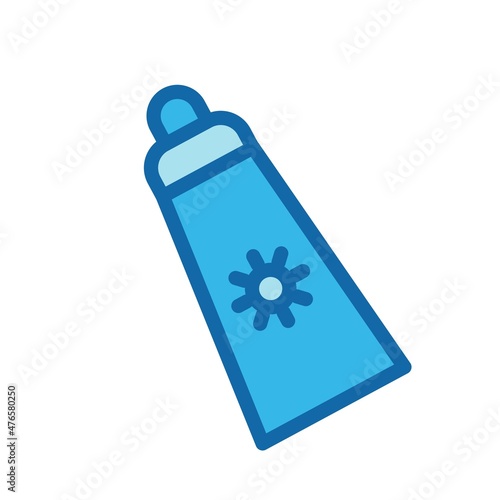 Sun Ointment  Line Filed Blue Vector Icon Design