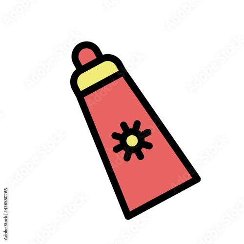 Sun Ointment  Line Filled Vector Icon Design