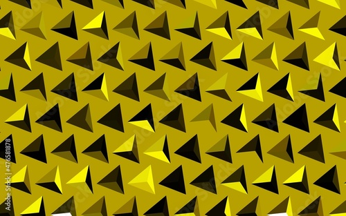 Dark Green, Yellow vector background with triangles.