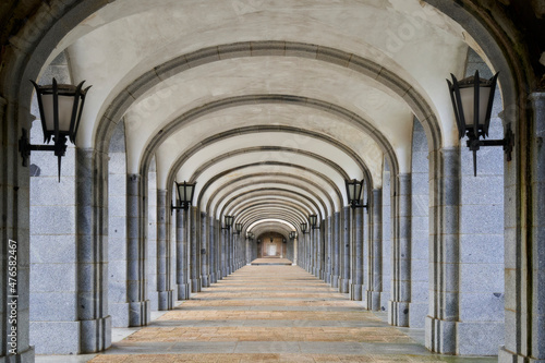 arched corridor in the valle de los caidos