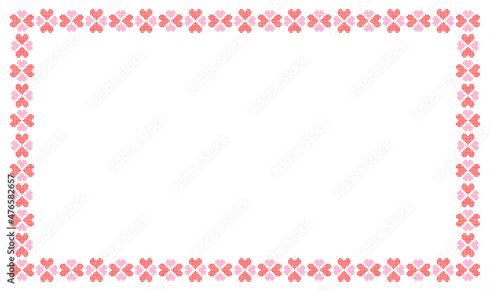 Border frame with geometric hearts for use as a design element . Valentines Day Background Border frame with geometric hearts for use as a design element . Valentines Day Background