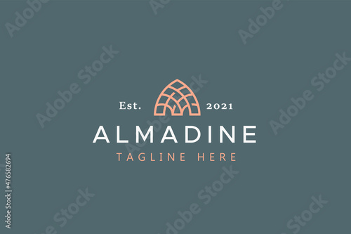 Islamic Monogram Logo Vector Template. Abstract Dome or Mihrab Shape Part Of Mosque. Letter M Or A Brand Identity Concept.