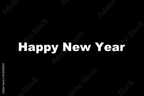 "Happy New Year" printed white text on black background