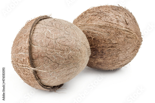 Coconut on a white background clipping path