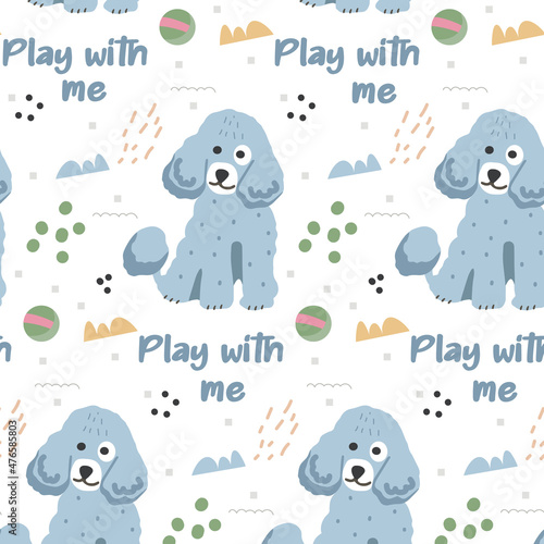 Seamless pattern with cute pet dogs. Vector pattern for textile products  children s room design  wrapping paper