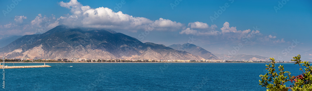 Panoramic view of Finike city in Turkey. The Taurus Mountains rise in the distance Panoramic view of Finike city in Turkey. The Taurus Mountains rise in the distance