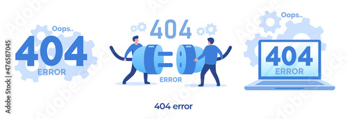 404 error illustration maintenance system technology vector template and background