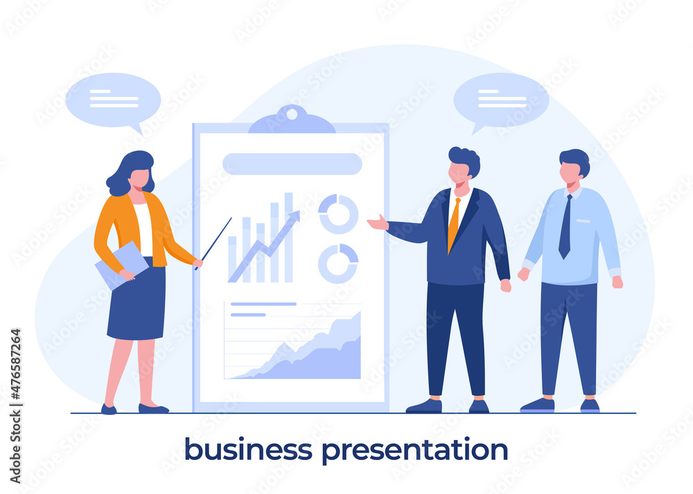 business presentation, discussion, brainstorming, finance and business flat vector template and background business presentation, discussion, brainstorming, finance and business flat vector template and background