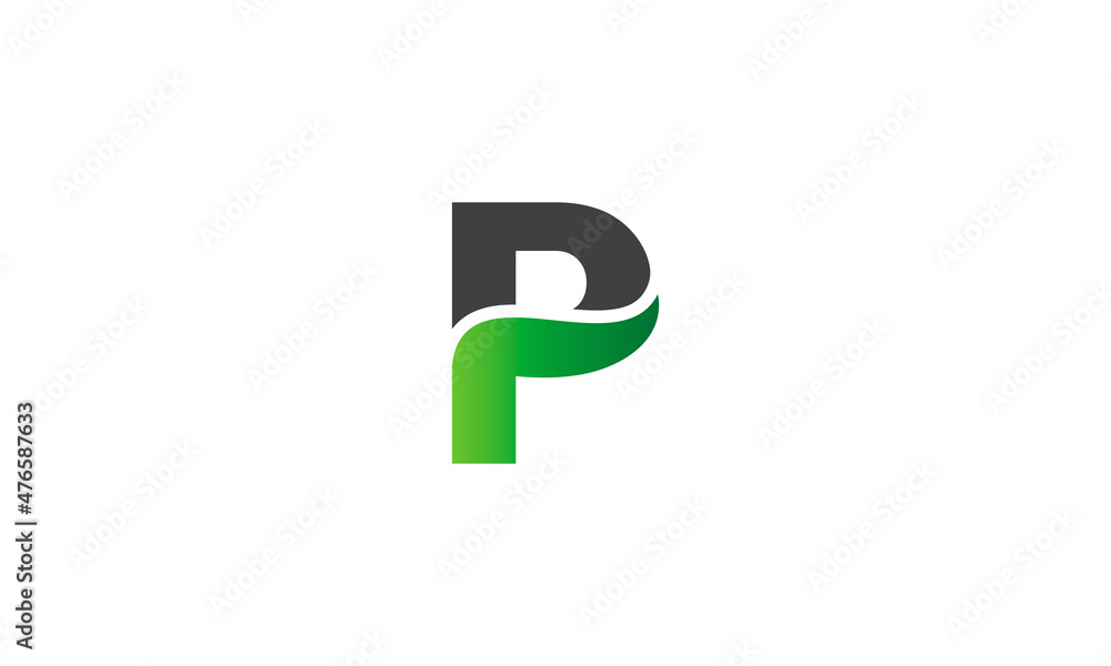 Letter P Alphabet Natural Green Icons – P Leaf Logo Letter P Alphabet Natural Green Icons – P Leaf Logo