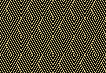 Handdoek met foto Zwart goud patronen Geometrisch traliepatroon goud op zwart  © ELENA