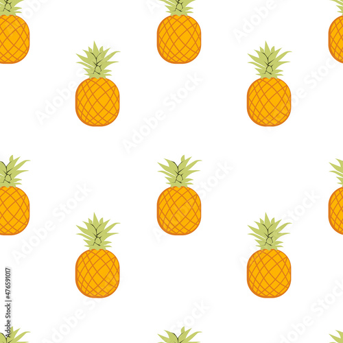 Pineapple fruit seamless pattern.