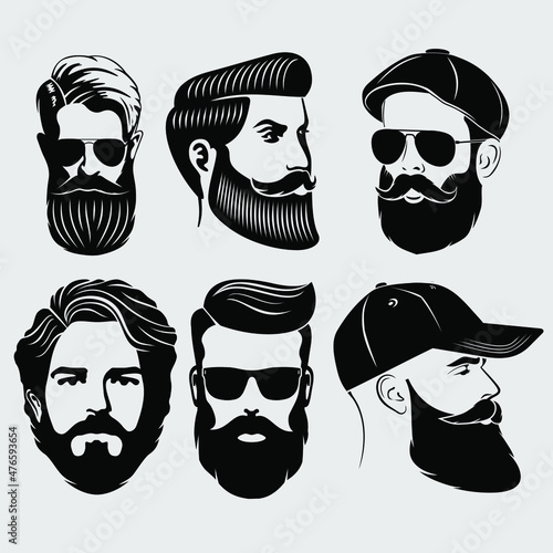 Foto Bearded men, hipster face