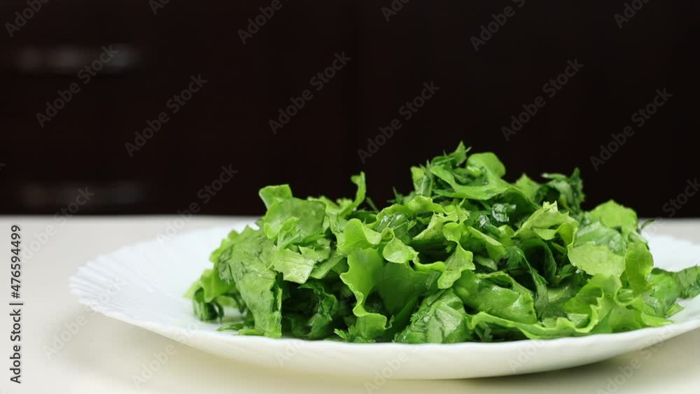Serve on the table the fresh green salad - concept of healthy eating. Serve on the table the fresh green salad - concept of healthy eating.