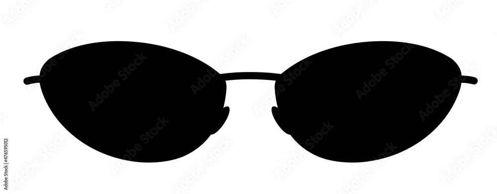  Black vector oval glasses - obrazy, fototapety, plakaty 