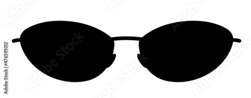 Canvas Print Black vector oval glasses