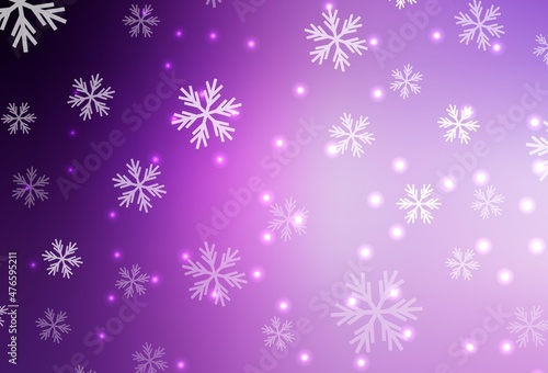 Light Purple, Pink vector texture with colored snowflakes, stars.