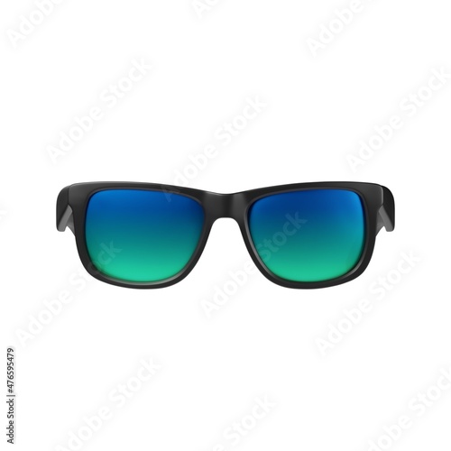 Sunglasses with Green Chameleon Mirror Lens 3D Icon. 3D illustration. 