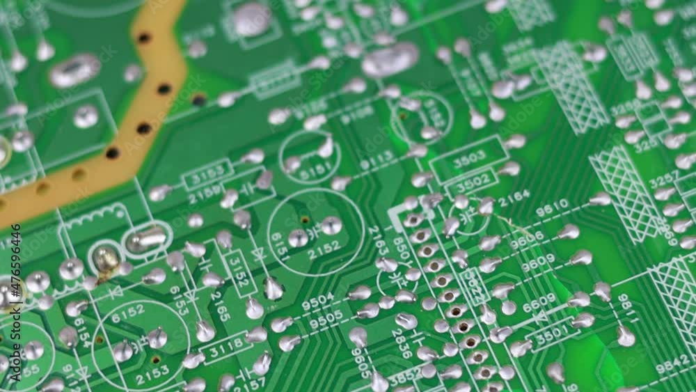 Rotating green electronic computer microcircuit Rotating green electronic computer microcircuit