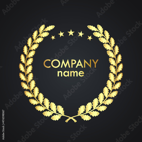 oak leaf wreath with stars gold logo