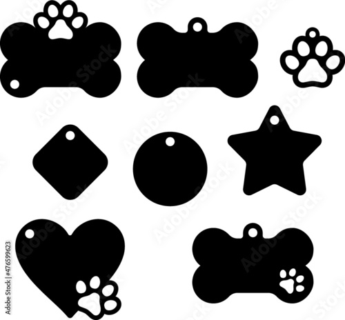 Vector illustration of the dog tags collection