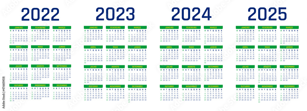 Calendar English 2025 and 2025 years. The week starts Sunday. Annual calendar 20