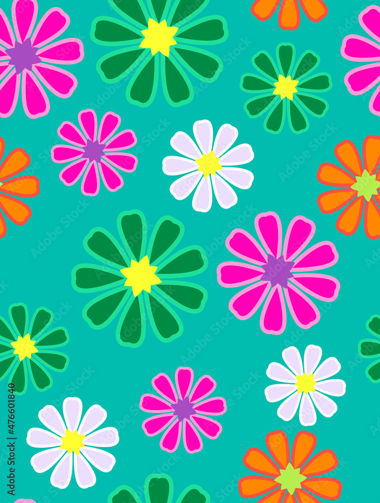 Abstract Colorful Digital Flowers Seamless Pattern Trendy Stylish Color Combinations Perfect for Allover Fabric Print or Wrapping Paper Abstract Colorful Digital Flowers Seamless Pattern Trendy Stylish Color Combinations Perfect for Allover Fabric Print or Wrapping Paper