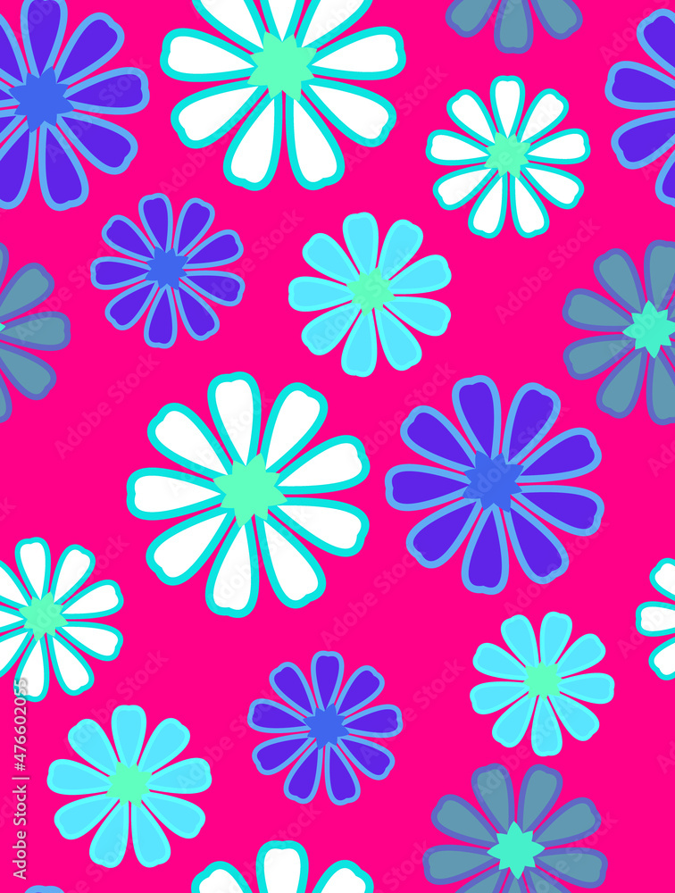 Abstract Colorful Digital Flowers Seamless Pattern Trendy Stylish Color Combinations Perfect for Allover Fabric Print or Wrapping Paper Abstract Colorful Digital Flowers Seamless Pattern Trendy Stylish Color Combinations Perfect for Allover Fabric Print or Wrapping Paper