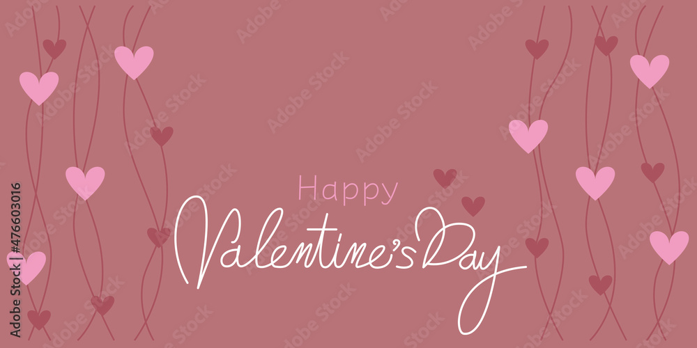 Heart decoration Valentine's day illustration. Decorative Valentine concept background. Vector illustration.