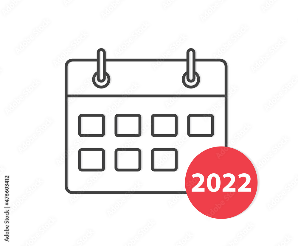 calendar for 2022 icon- vector illustration calendar for 2022 icon- vector illustration