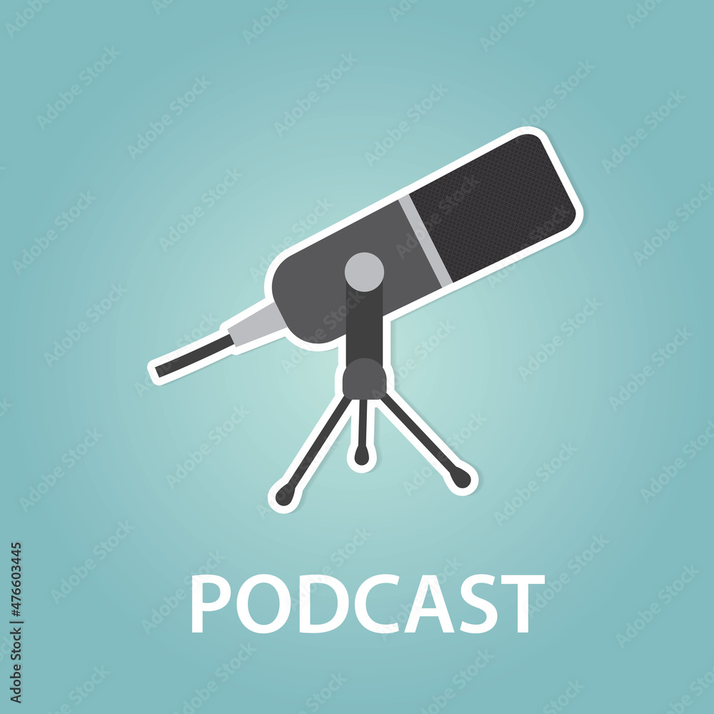 podcast concept, microphone icon- vector illustration podcast concept, microphone icon- vector illustration