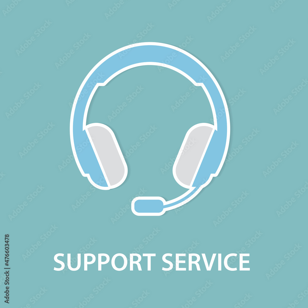 support service and headset icon- vector illustration support service and headset icon- vector illustration