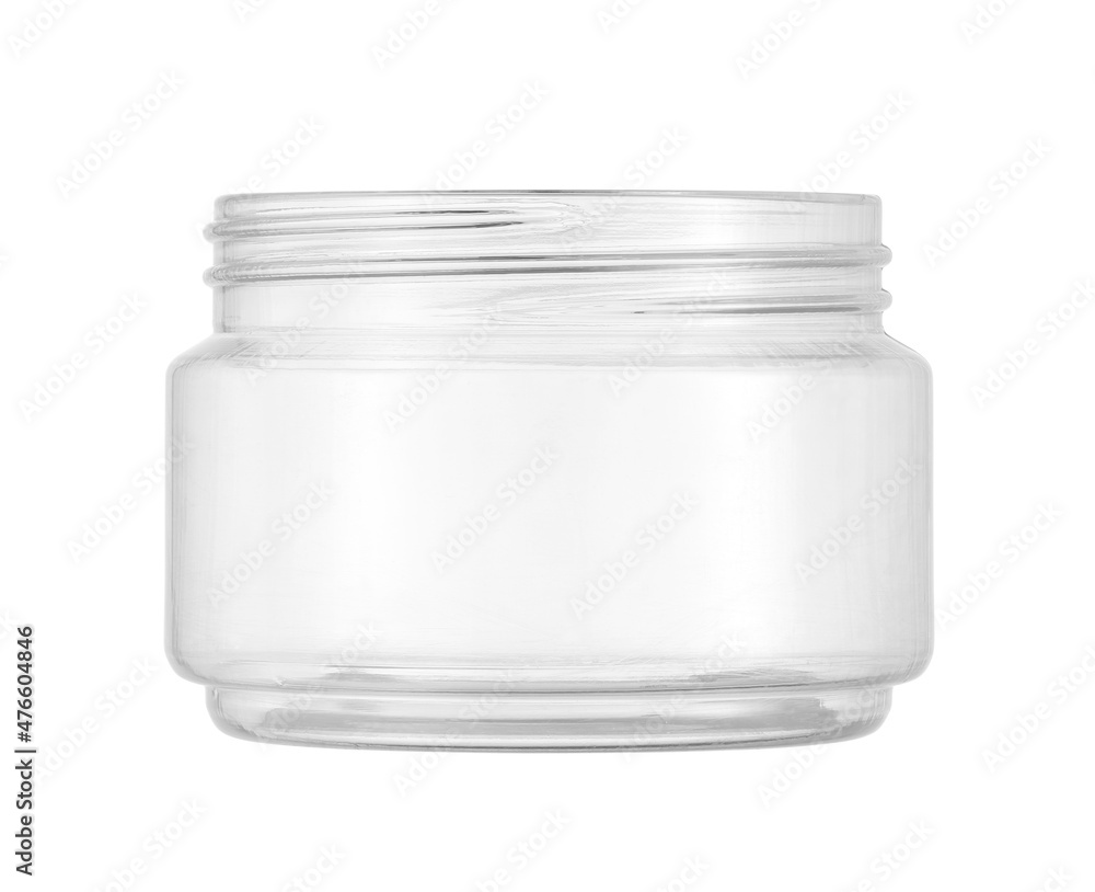 Obraz premium Plastic cream jar cosmetic packaging (with clipping path) isolated on white background