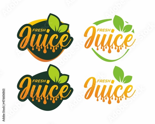 Fresh juice typography logo template