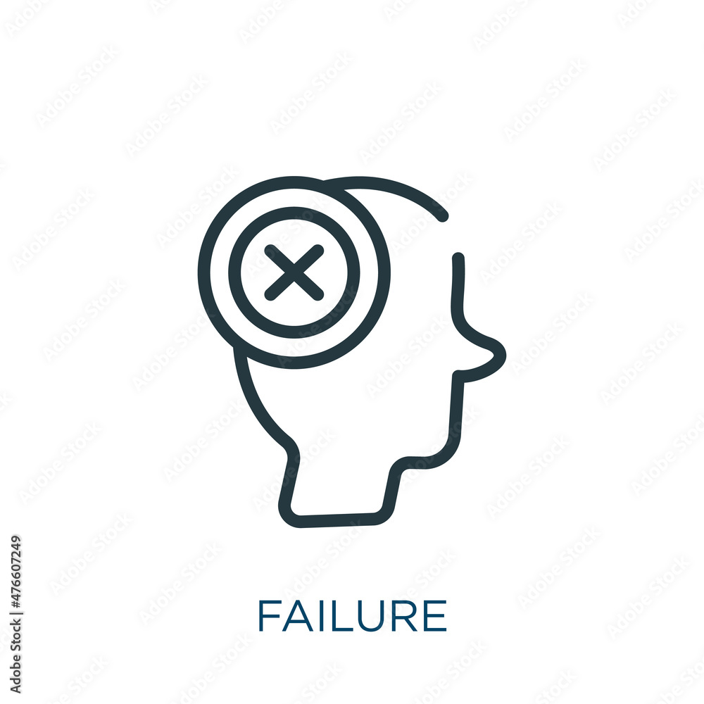 failure thin line icon. problem, kidney linear icons from brain process ...