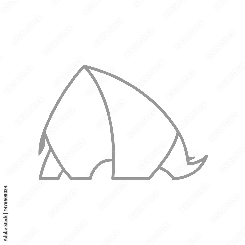 Rhino Logo Icon Symbol Lined Vector Graphic Design Rhino Logo Icon Symbol Lined Vector Graphic Design